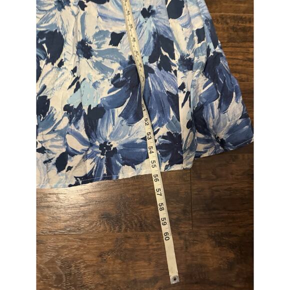 Tahari Arthur S. Levine Blue Color Floral Maxi Dress, W/Pockets Sz: XS - Picture 6 of 9